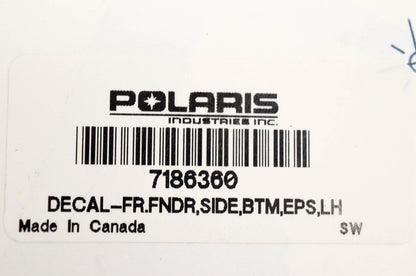 New OEM Polaris 7186360 Decal FR FNDR Side BTM EPS LH NOS