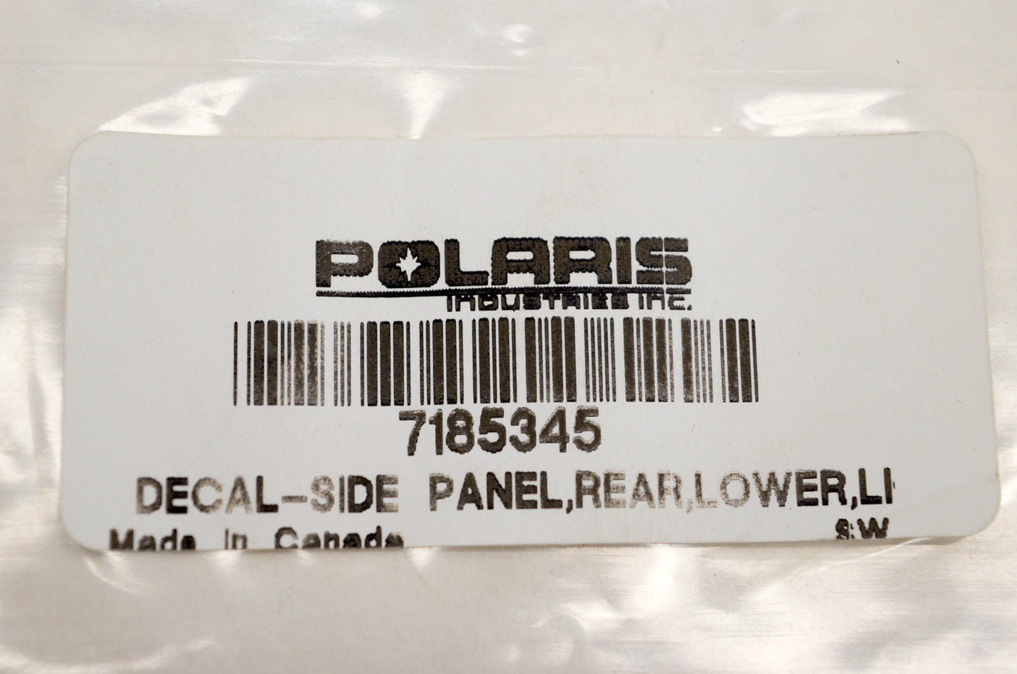 New OEM Polaris 7185345 Decal Side Panel Rear Lower LH NOS