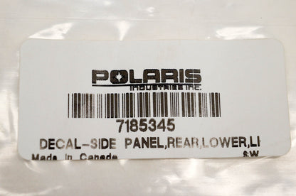 New OEM Polaris 7185345 Decal Side Panel Rear Lower LH NOS