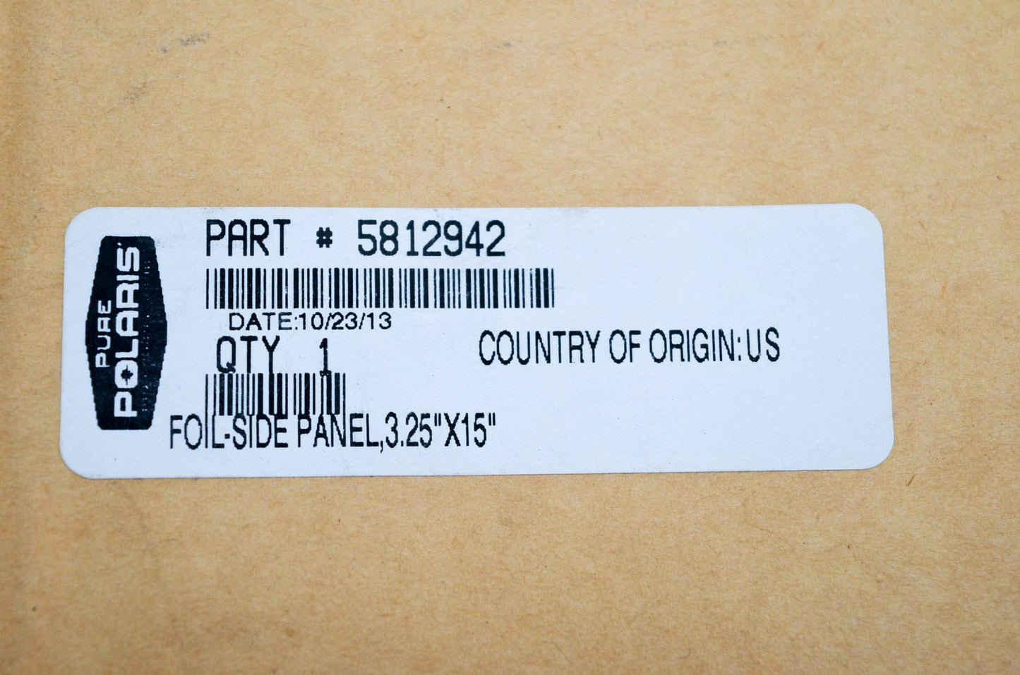 New OEM Polaris 5812942 Foil Side Panel 3.25"x15" NOS