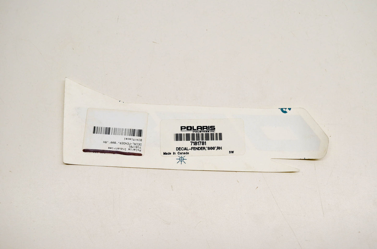 New OEM Polaris 7181781 Decal Fender "800" RH NOS