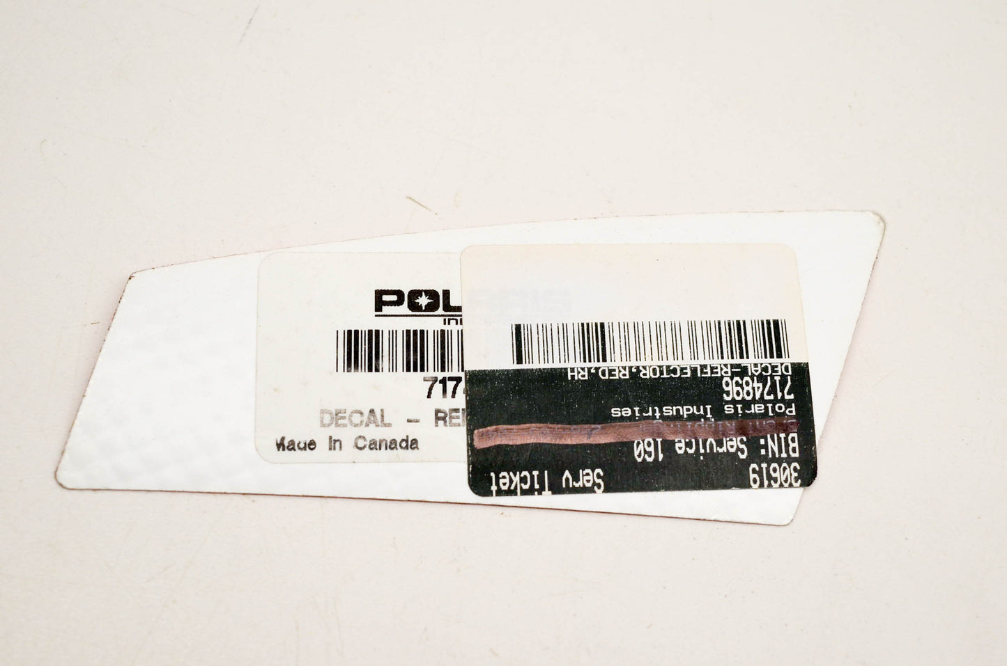 New OEM Polaris 7174896 Decal Reflector Red RH NOS