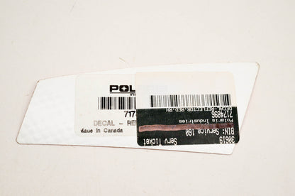 New OEM Polaris 7174896 Decal Reflector Red RH NOS