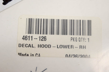 New OEM Arctic Cat 4611-126 Decal Hood Lower RH NOS