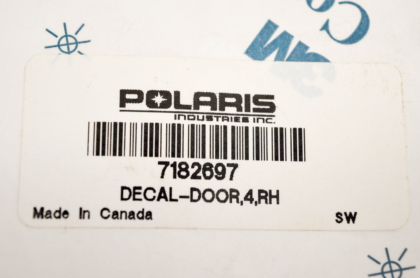 New OEM Polaris 7182697 Decal Door RH NOS