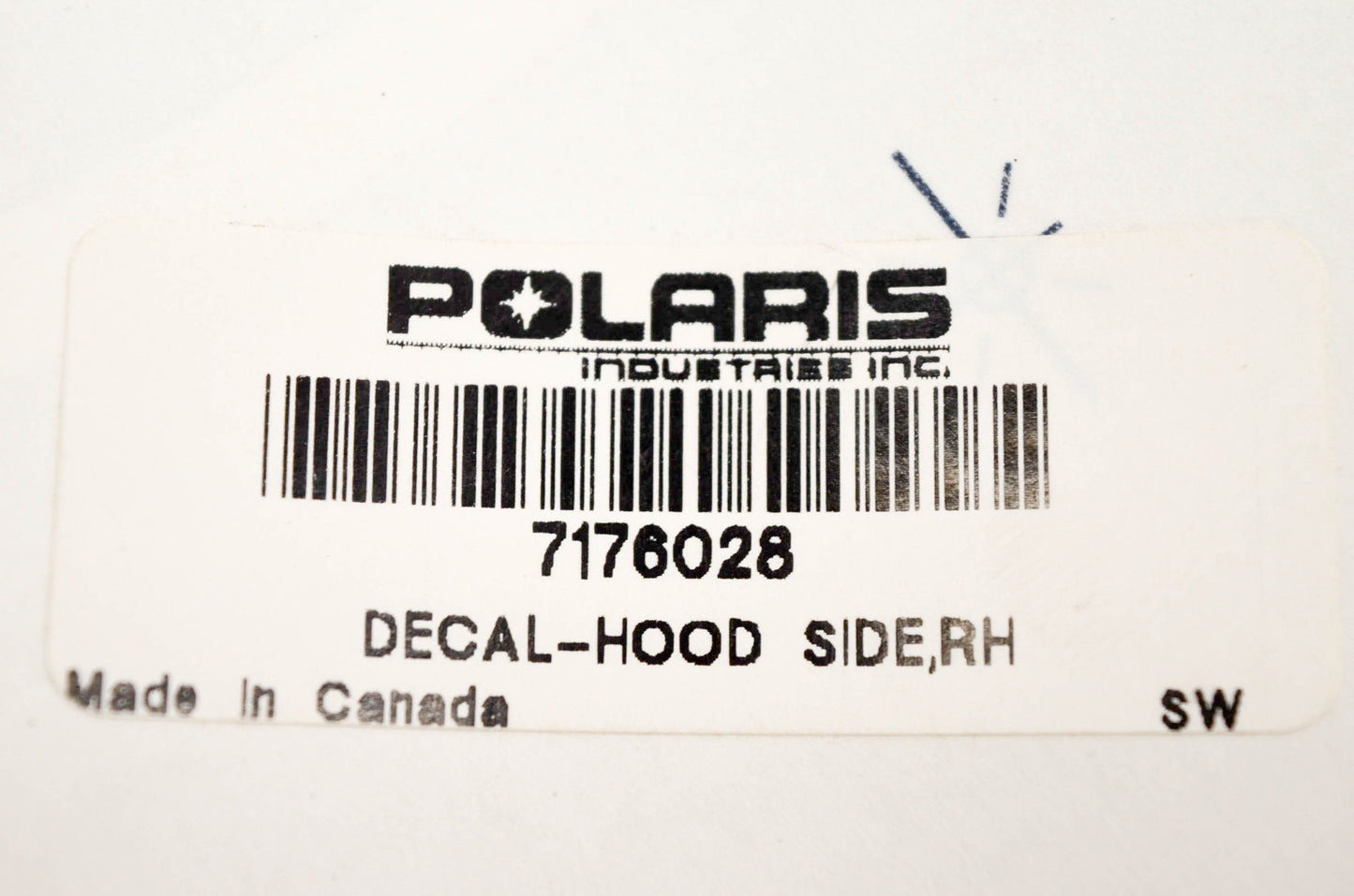 New OEM Polaris 7176028 Decal Hood Side Rh NOS