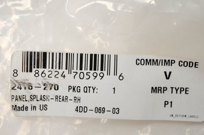 New OEM Arctic Cat 2416-270 Splash Panel Rear Right NOS