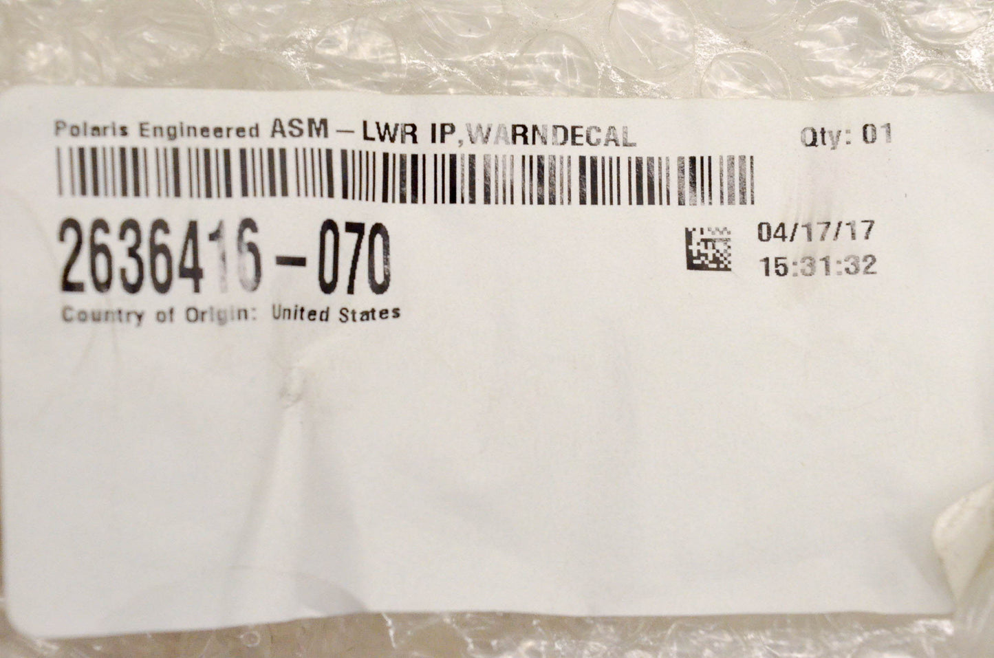 New OEM Polaris 2636416-070 Lower Dash Cover Panel NOS