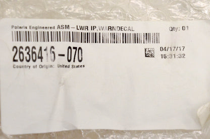 New OEM Polaris 2636416-070 Lower Dash Cover Panel NOS