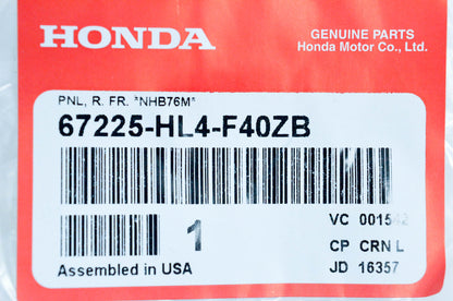 New OEM Honda 67225-HL4-F40ZB Panel Right Front NHB76M NOS