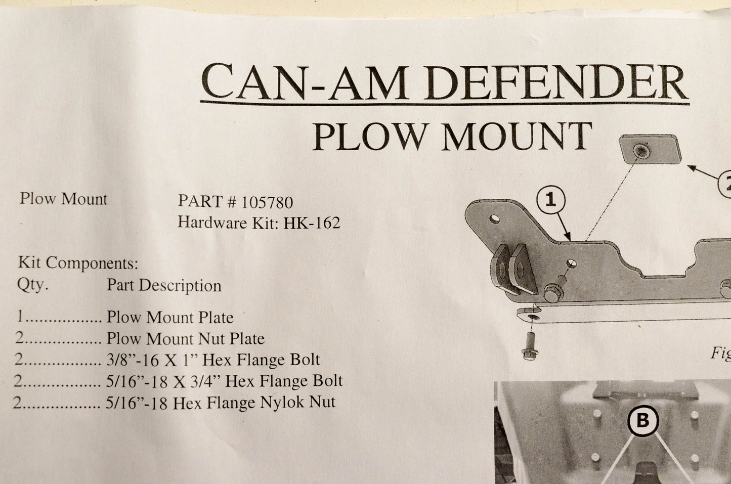 KFI 105780, 573321 UTV Plow Mount NOS