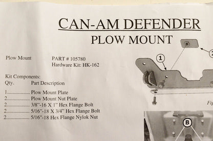 KFI 105780, 573321 UTV Plow Mount NOS