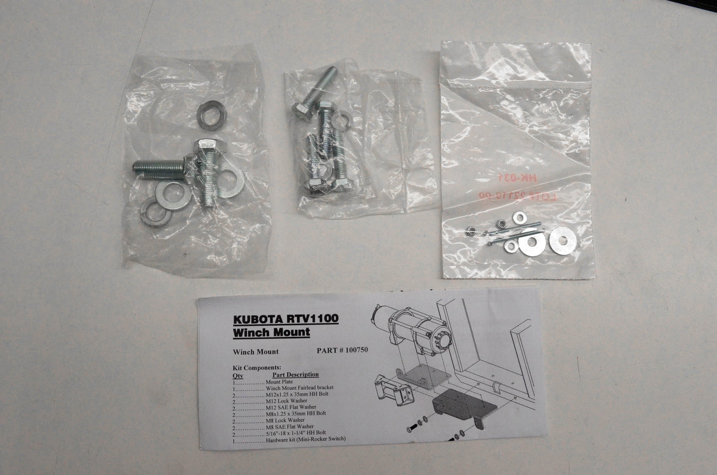 KFI 100750, 10-0750 Winch Mount Kit NOS
