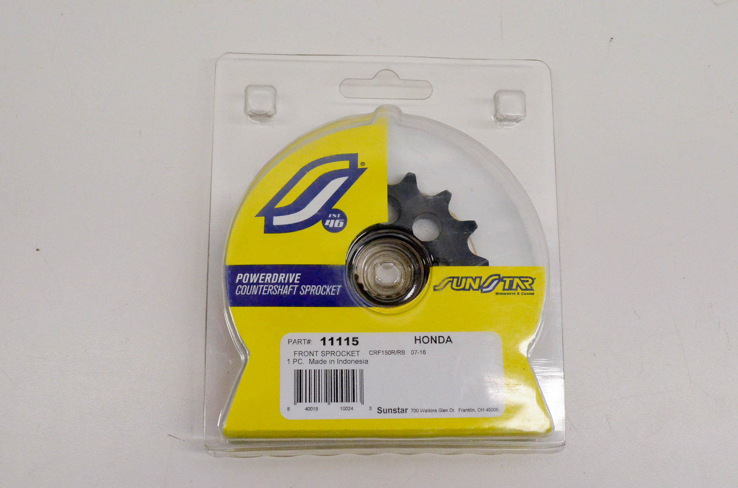 Sunstar 11115, 1-11115 Sprocket C/S 15 Teeth NOS