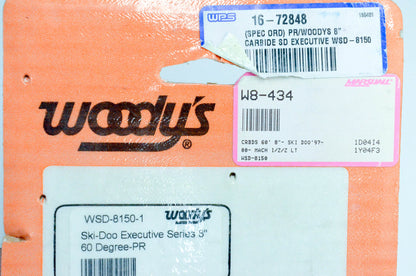 Woody's WSD-8150-1, 16-72848, W8-434 Ski-Doo Executive Series 8" 60 Degree PR NOS