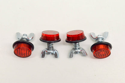 Chris Products 60-1344 License Plate Bolt Mini Reflector Red Qty 4 NOS