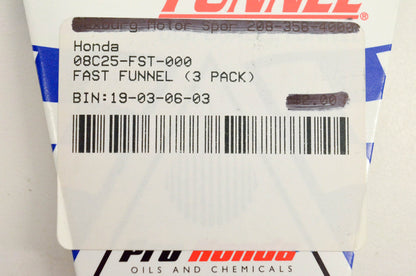 New OEM Honda 08C25-FST-000 Pro Honda Fast Funnel 3 Pack NOS