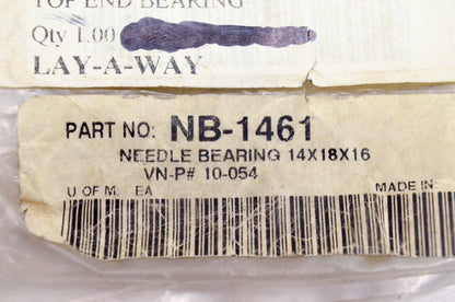 Shindy NB-1461 Needle Bearing 14x18x16 10-054 NOS
