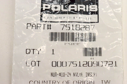 New OEM Polaris 7518287 Nut #10-24 NYLOK Insert NOS