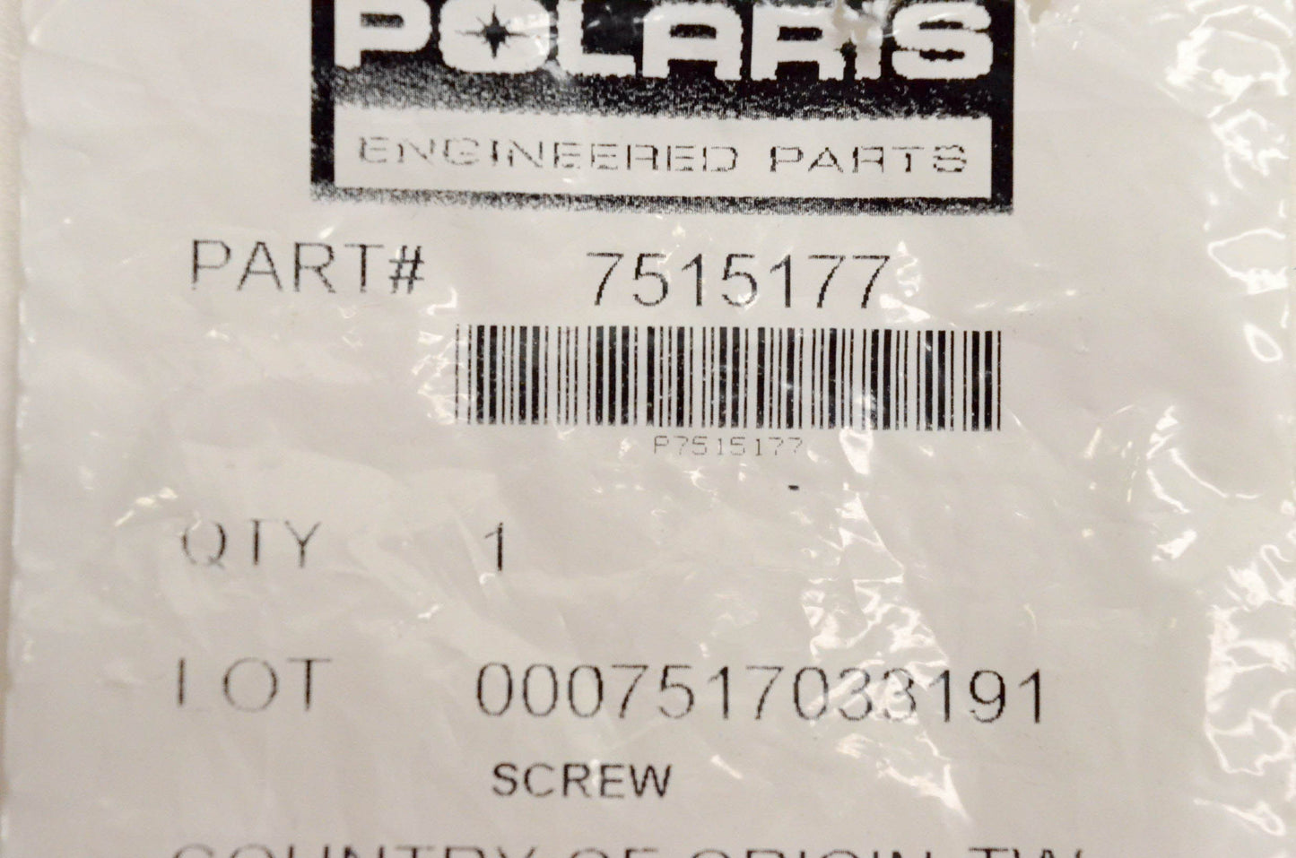 New OEM Polaris 7515177 Screw NOS