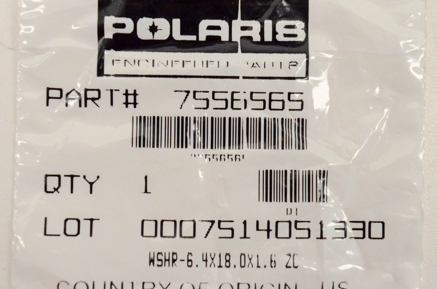 New OEM Polaris 7556565 Washer 4x18.0x1.6 ZC NOS