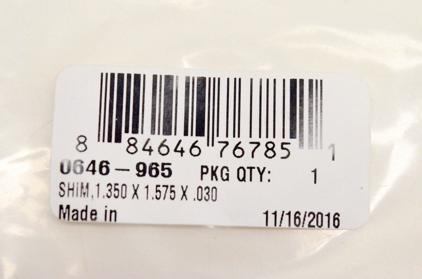 New OEM Arctic Cat 0646-965 Shim 1.350x1.575x.030 NOS
