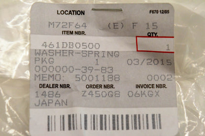 New OEM Kawasaki 461DB0500 Washer Spring NOS