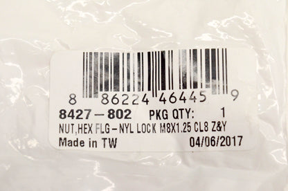 New OEM Arctic Cat 8427-802 Nut Hex FLG NYL Lock M8x1.25 CL8 Z&Y NOS