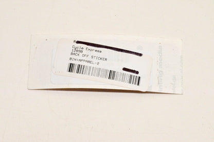 Cycle Express 1289B Back Off Sticker NOS