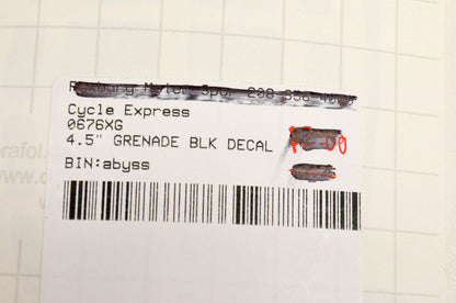 Cycle Express 0676XG 4.5" Grenade Black Decal NOS