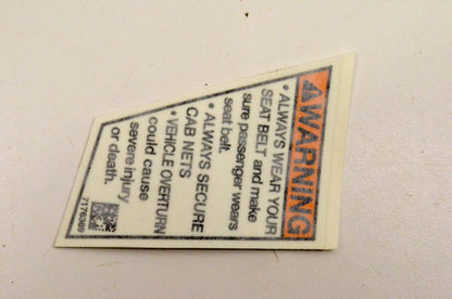 New OEM Polaris 7176369 Decal Warning Seatbelt NOS