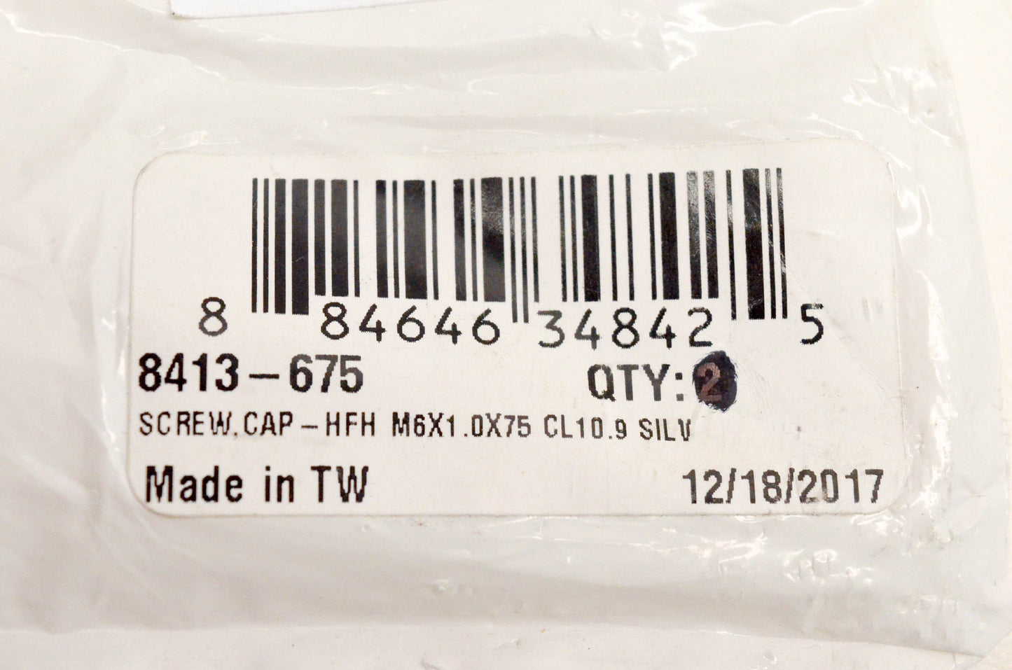 New OEM Arctic Cat 8413-675 Screw Cap HFH M6x1.0x75 CL10.9 Silver NOS