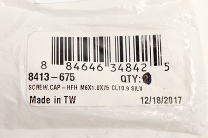 New OEM Arctic Cat 8413-675 Screw Cap HFH M6x1.0x75 CL10.9 Silver NOS