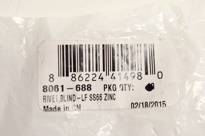 New OEM Arctic Cat 8061-688 Rivet Blind LF SS66 Zinc NOS