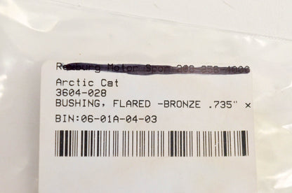 New OEM Arctic Cat 3604-028 Bushing Flared Bronze .735" NOS