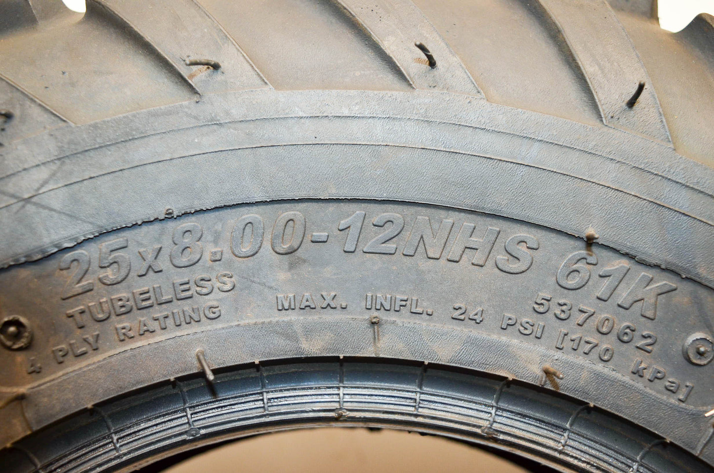 Carlisle 537062, 25x8.00-12NHS 61K Front Tire Trail Wolf 25x8.00-12NHS 61K NOS