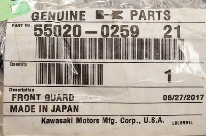 New OEM Kawasaki 55020-0259-21 Front Guard Black NOS