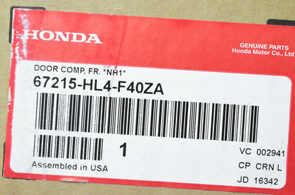 New OEM Honda 67215-HL4-F40ZA Door Complete FR "NH1" NOS