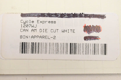 Cycle Express 1207WJ Can Am Die Cut White Sticker NOS