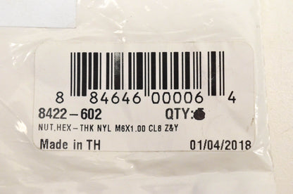New OEM Arctic Cat 8422-602 Nut Hex Thick Nylon M6x1.00 CL8 Z&Y NOS
