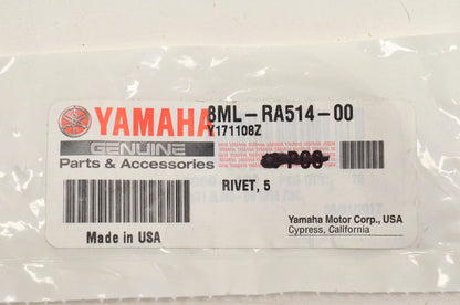 New OEM Yamaha 8ML-RA514-00-00 Rivet NOS