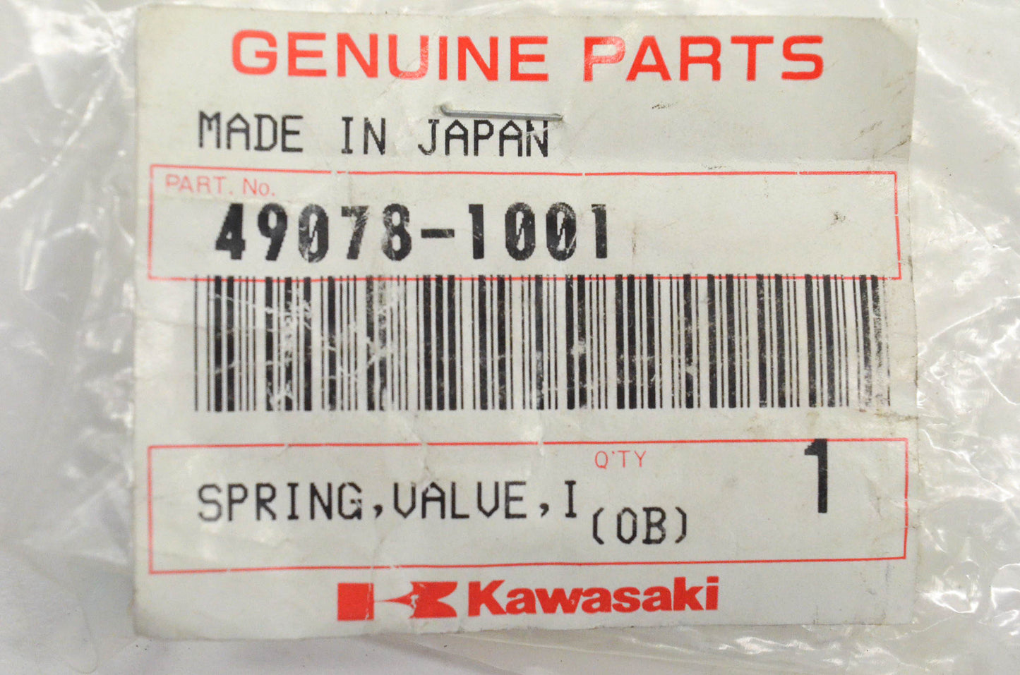 New OEM Kawasaki 49078-1001 Valve Spring NOS