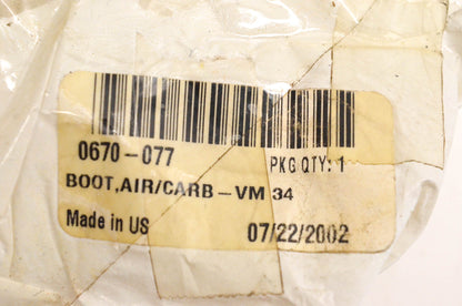 New OEM Arctic Cat 0670-077 Air Carburetor Boot NOS