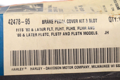 New OEM Harley Davidson 42478-95 Brake Pedal Cover 3 Slot NOS