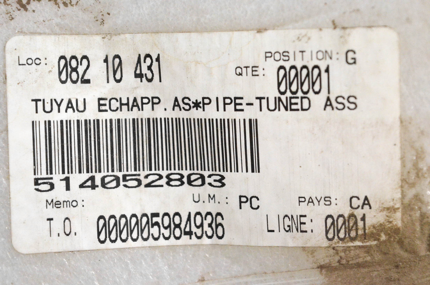 Aftermarket 514052803 Exhaust Expansion Chamber Pipe NOS