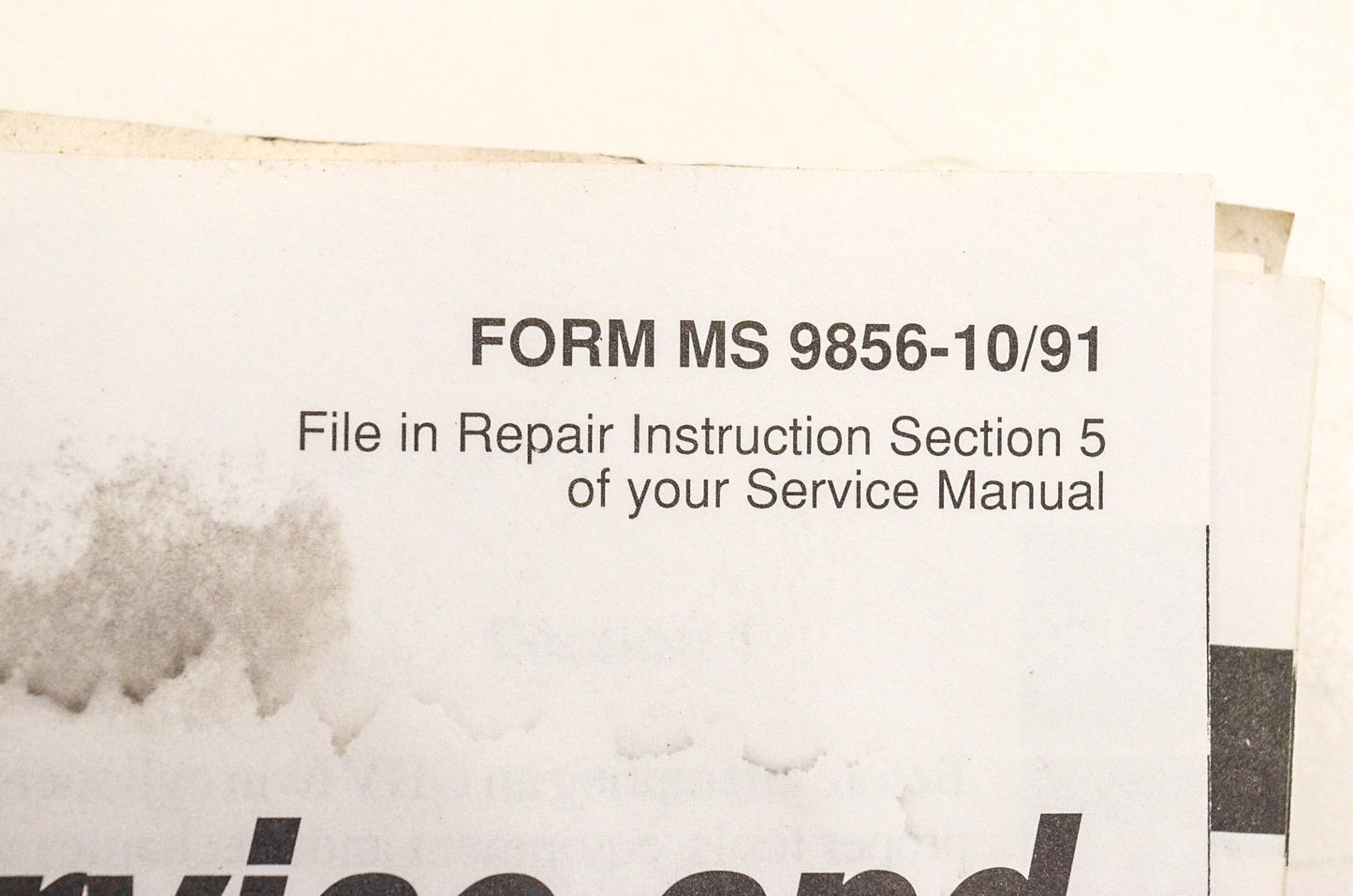 OEM Briggs & Stratton MS-9856 Service Manual