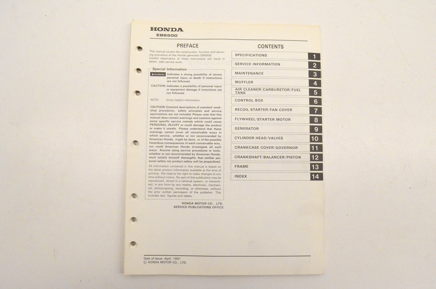 OEM Honda 61ZD100 Shop Manual