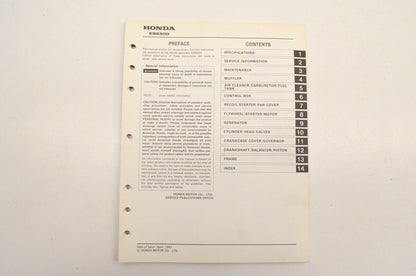 OEM Honda 61ZD100 Shop Manual