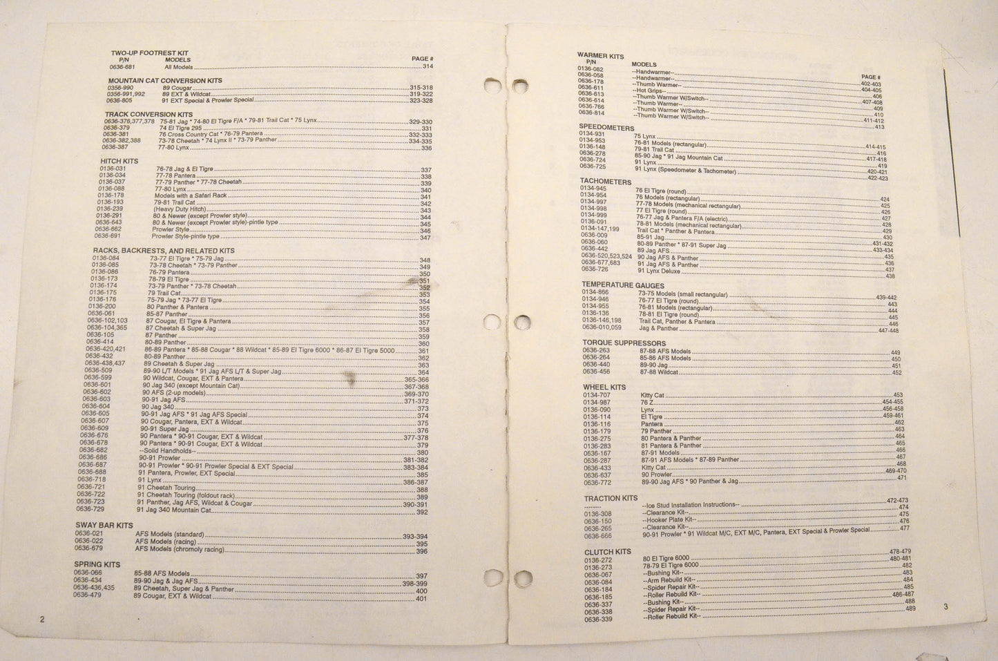OEM Arctic Cat Snowmobile Accessories and Options Installation Instructions Binder