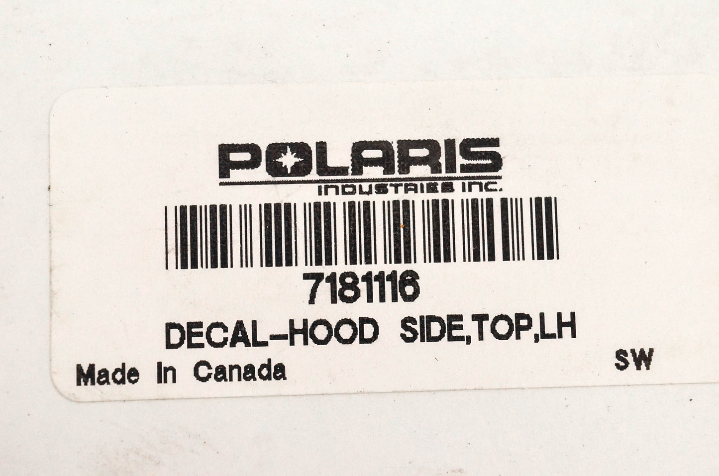 New OEM Polaris 7181116 Hood Side Top Left Sticker NOS